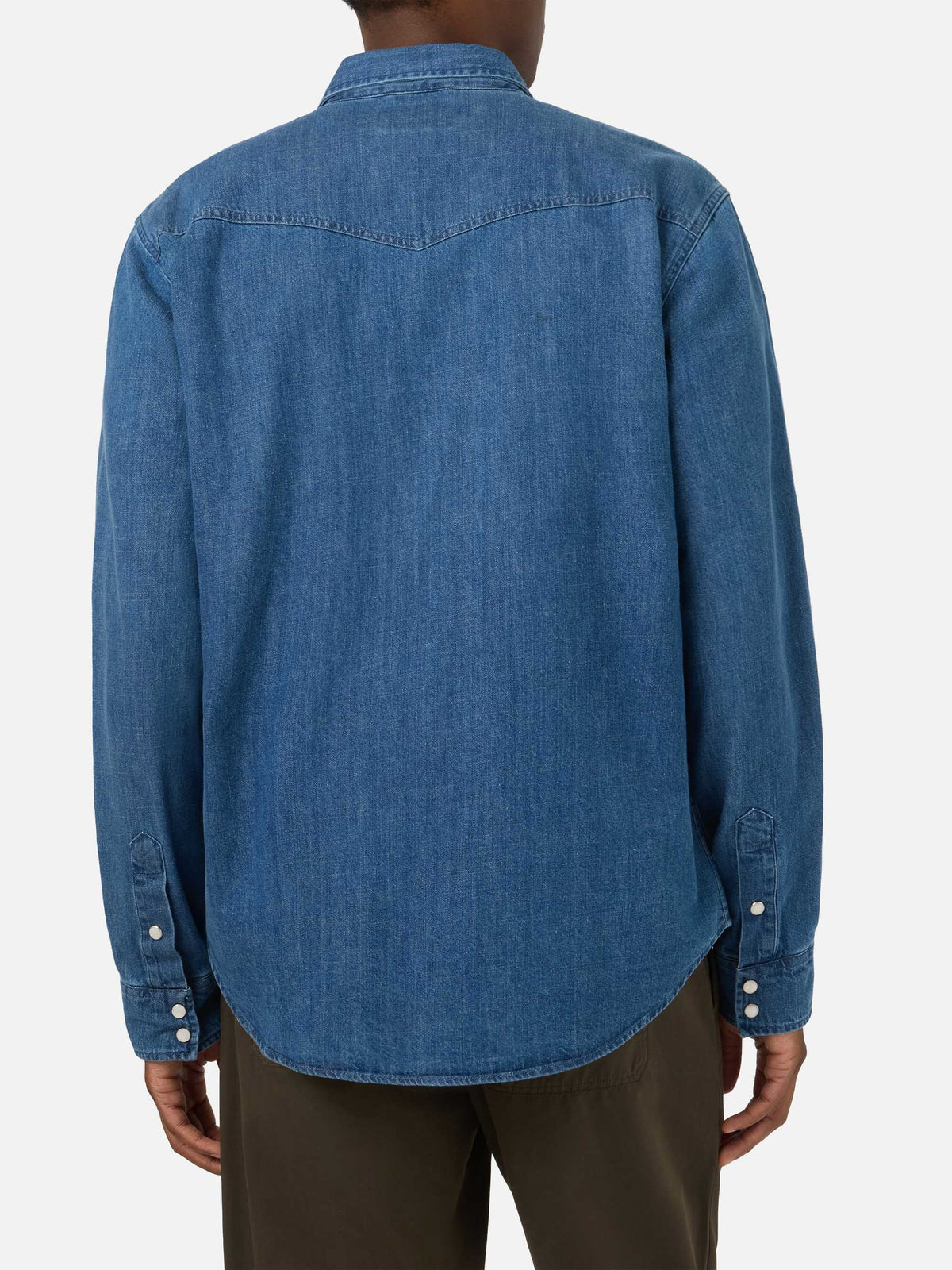 Leichtes blue Greg-Denimhemd mit Stone-Wash-Finish 