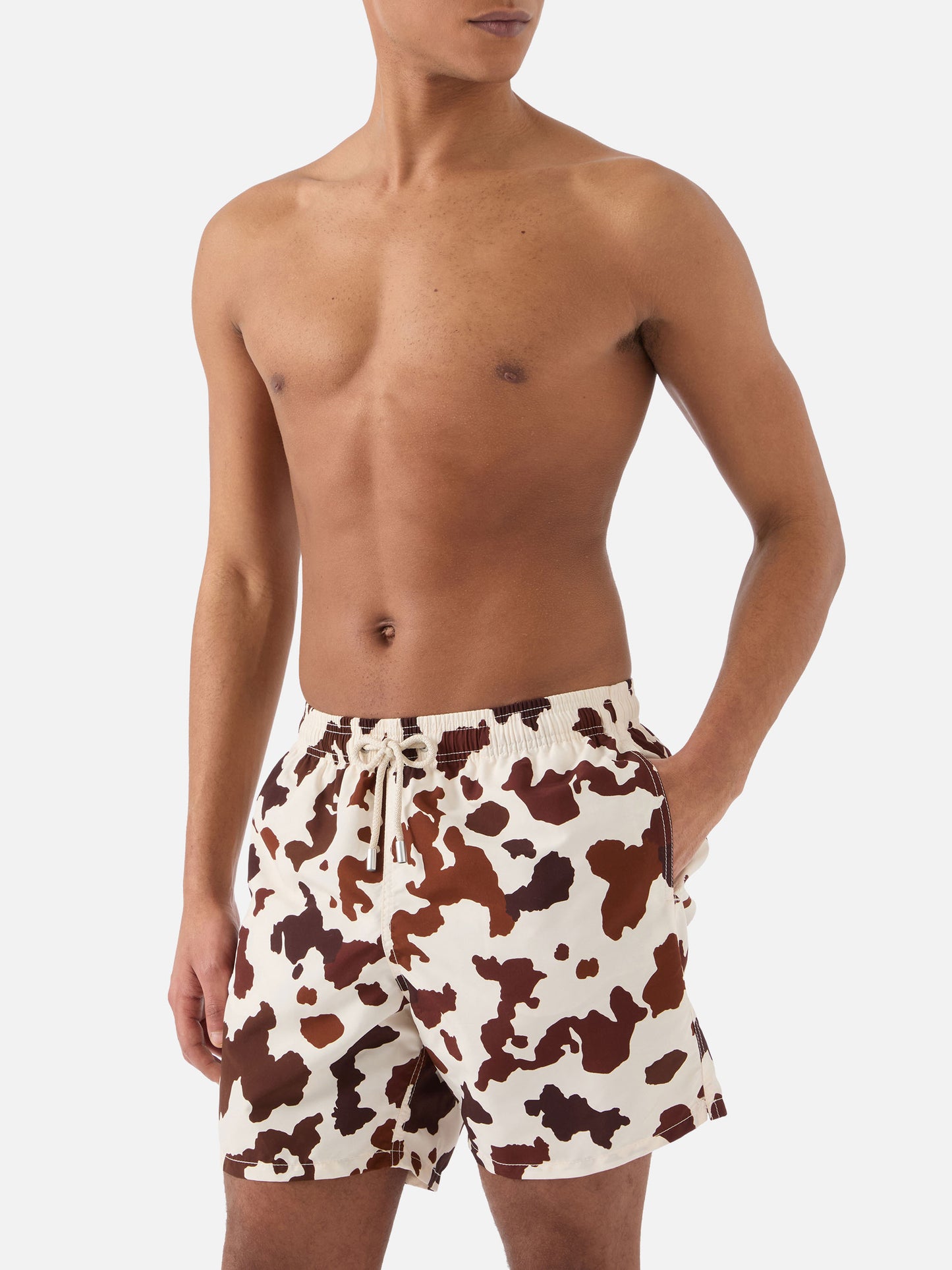 Gustavia swim shorts with cow print