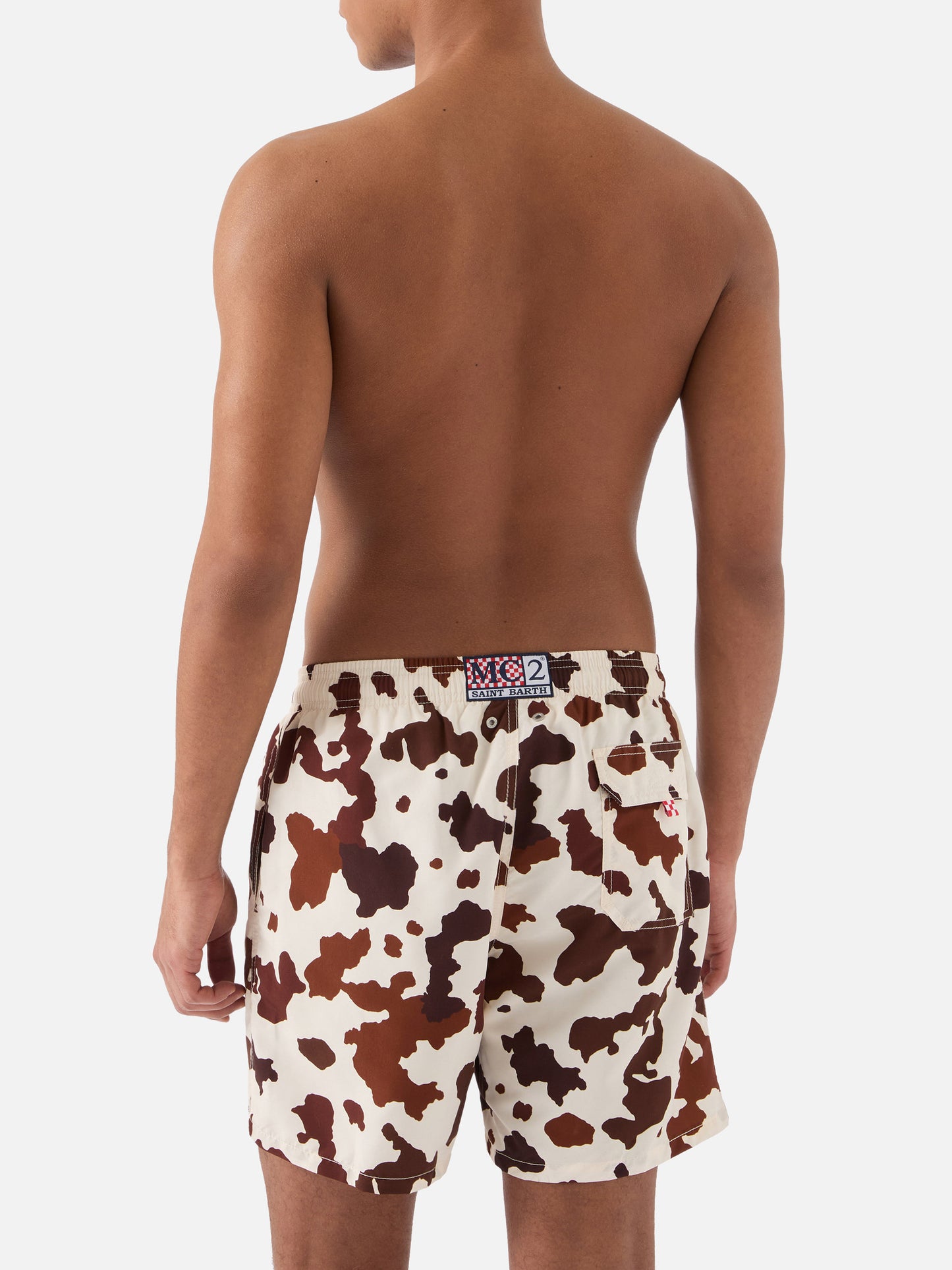 Gustavia swim shorts with cow print
