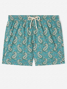 Gustavia Badeshorts mit Kaschmir-Print | Hergestellt aus Liberty Fabric 