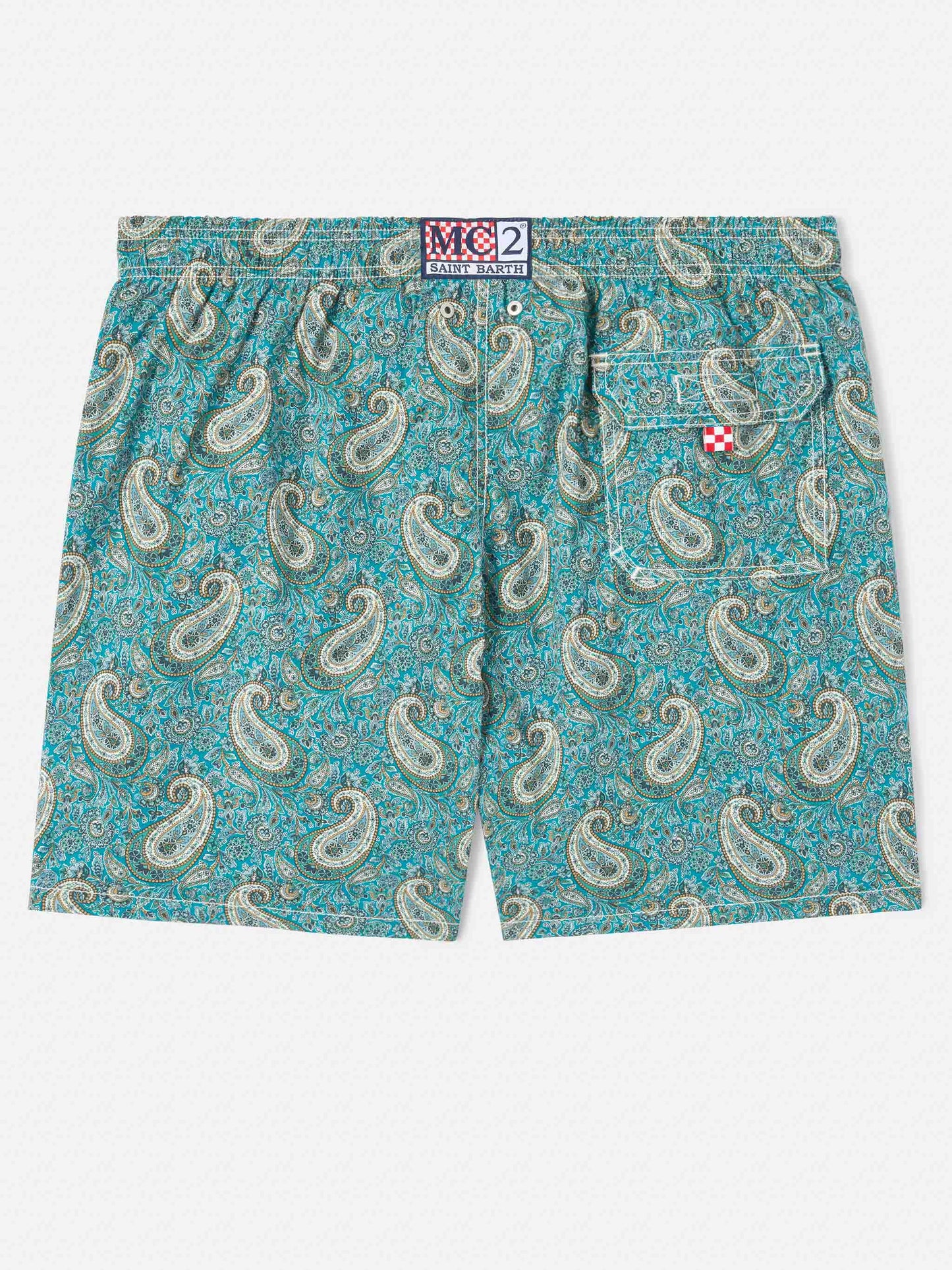 Gustavia Badeshorts mit Kaschmir-Print | Hergestellt aus Liberty Fabric 