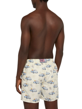 Mid-length Gustavia swim-shorts with ducky and car print |CRYPTOPUPPETS SPECIAL EDITION - MC2 Saint Barth