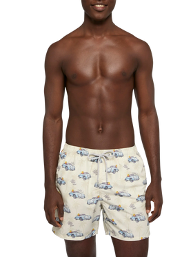 Mid-length Gustavia swim-shorts with ducky and car print |CRYPTOPUPPETS SPECIAL EDITION - MC2 Saint Barth