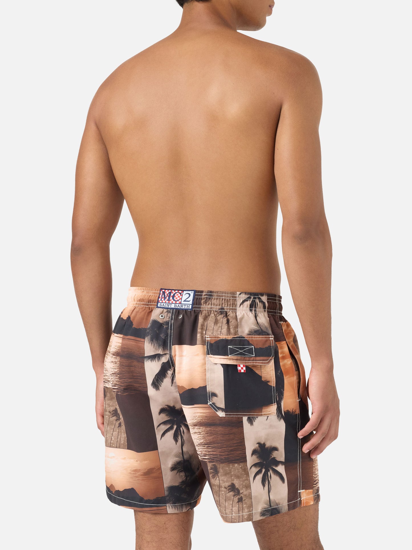 Gustavia swim shorts with sunset print | Special Edition
