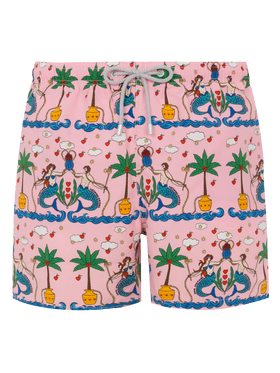Mid-length Gustavia swim-shorts with mermaid print | ALESSANDRO ENRIQUEZ SPECIAL EDITION - MC2 Saint Barth