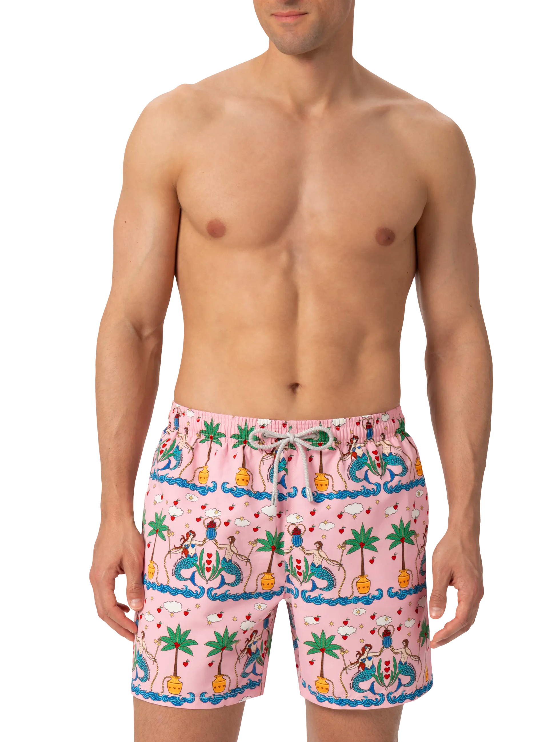 Mid-length Gustavia swim-shorts with mermaid print | ALESSANDRO ENRIQUEZ SPECIAL EDITION - MC2 Saint Barth