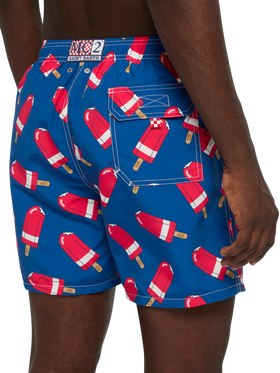 Mid-length Gustavia swim-shorts with Fior di Fragola print | ALGIDA SPECIAL EDITION - MC2 Saint Barth