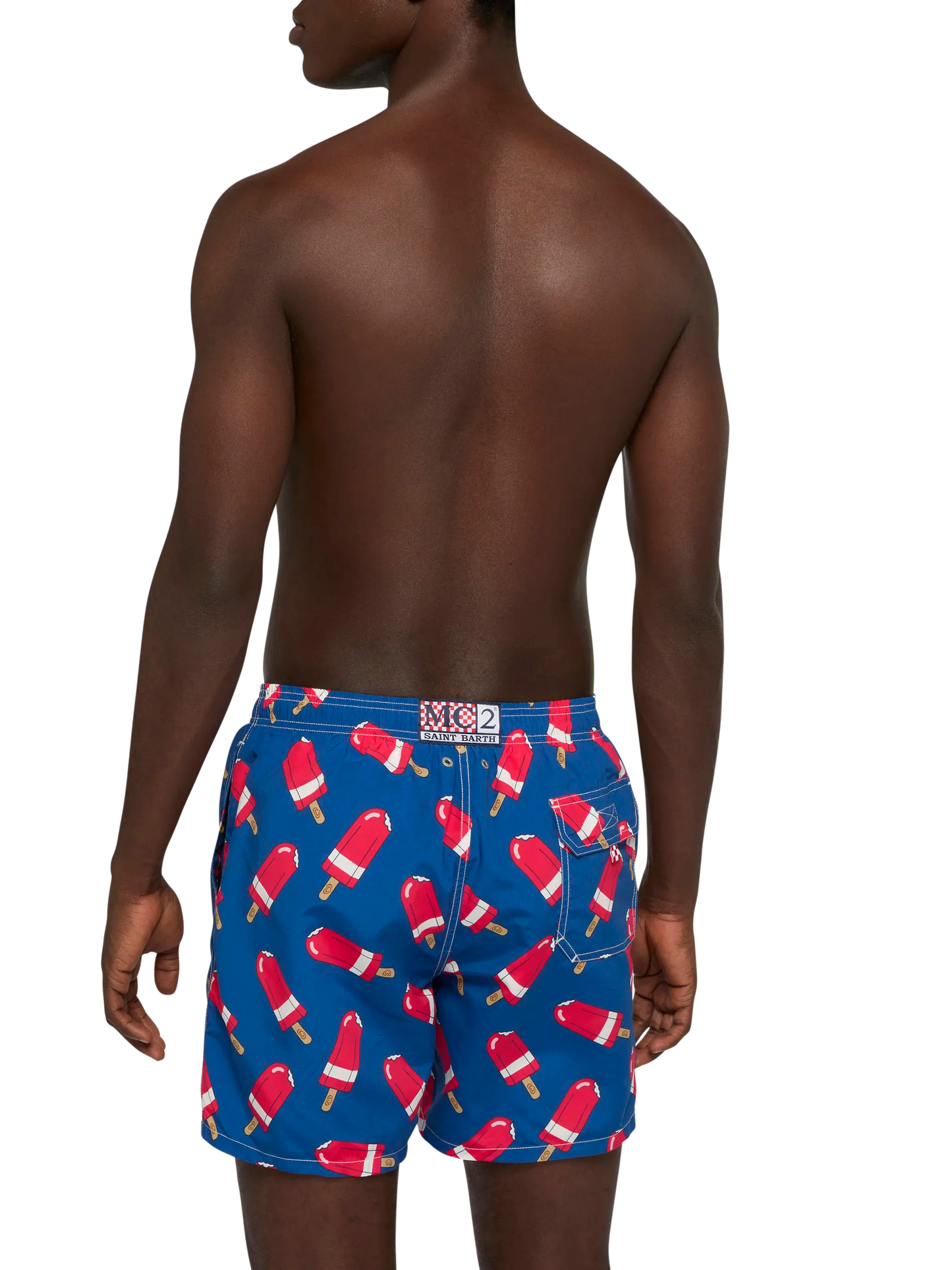 Mid-length Gustavia swim-shorts with Fior di Fragola print | ALGIDA SPECIAL EDITION - MC2 Saint Barth