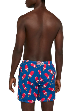 Mid-length Gustavia swim-shorts with Fior di Fragola print | ALGIDA SPECIAL EDITION - MC2 Saint Barth