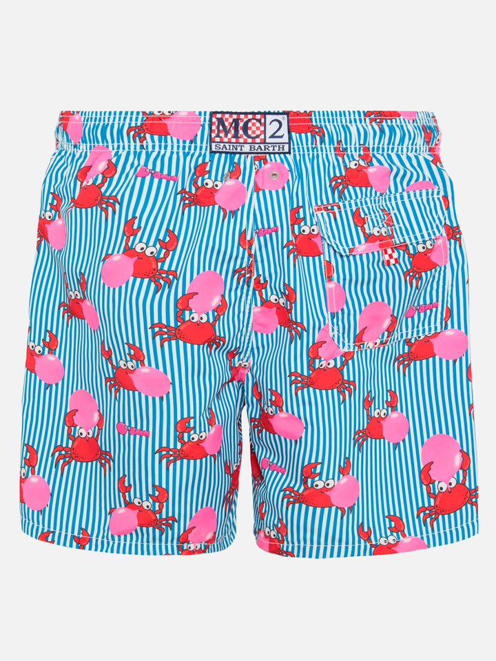 Mid-length Gustavia swim-shorts with Big Babol crab print | BIG BABOL SPECIAL EDITION