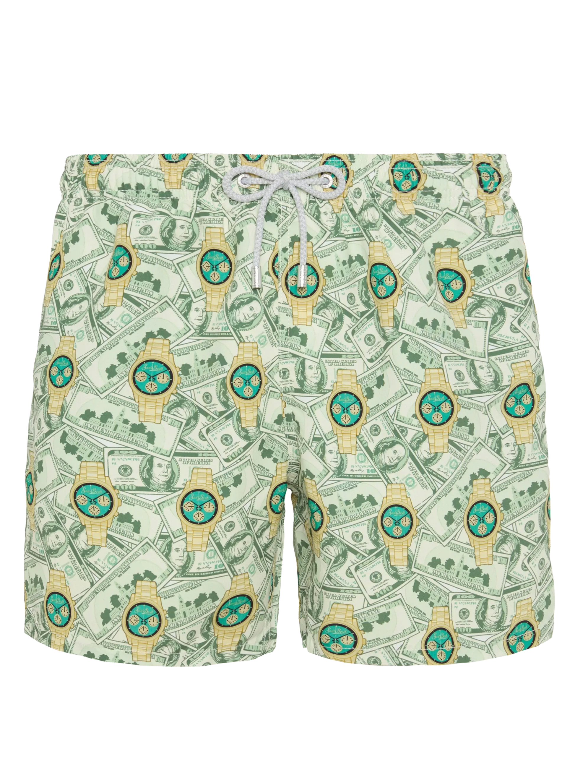 Mid-length Gustavia swim-shorts with watches print - MC2 Saint Barth