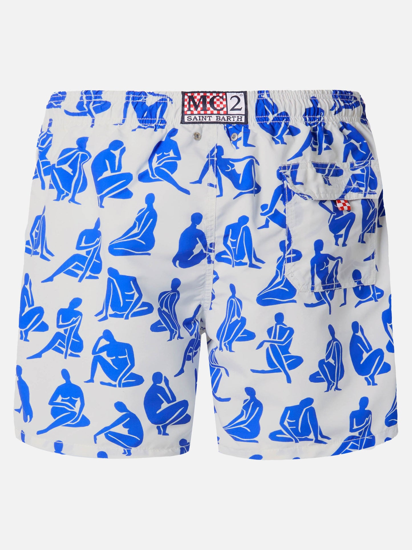 Mid-length Gustavia swim-shorts with tattoo print