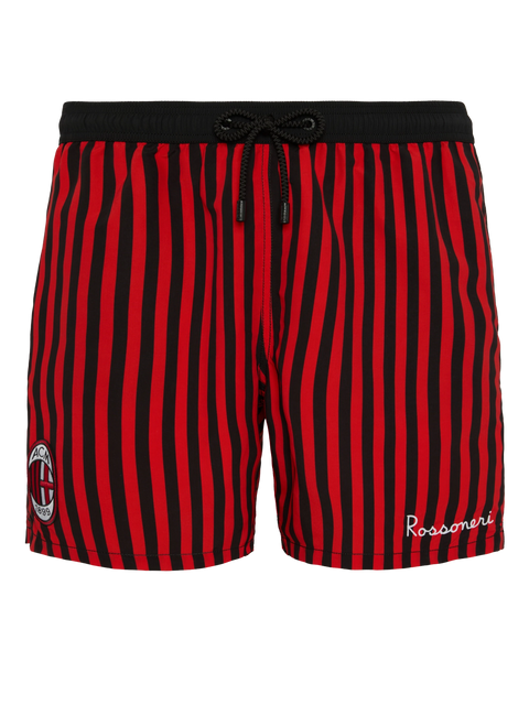 Mid-length Gustavia swim-shorts with Milan print | AC MILAN SPECIAL EDITION - MC2 Saint Barth