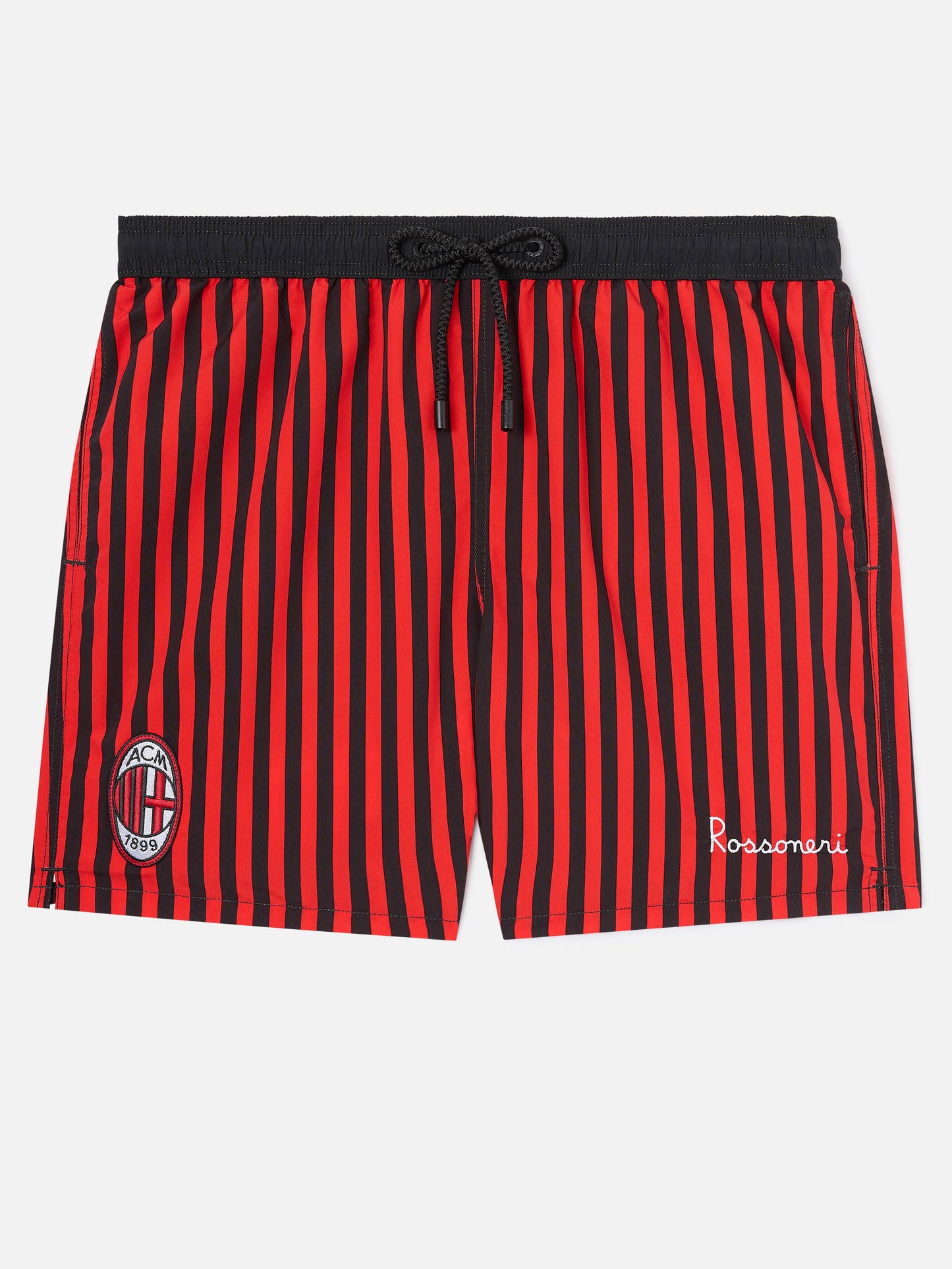 Bañador corto a rayas rojas Gustavia con parche AC MILAN y bordado Rossoneri | AC MILAN SPECIAL EDITION 