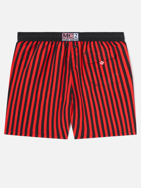Bañador corto a rayas rojas Gustavia con parche AC MILAN y bordado Rossoneri | AC MILAN SPECIAL EDITION 