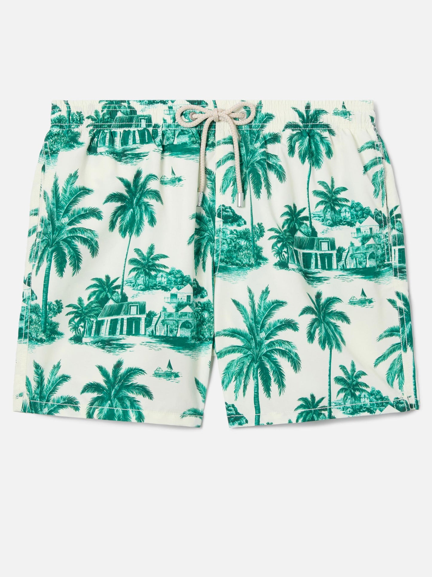 Short de bain Gustavia à imprimé toile de Jouy verte | Special Edition 