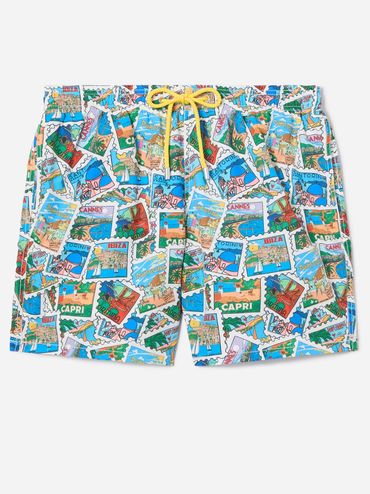 Short de bain Gustavia avec imprimé carte postale all-over 