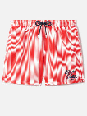 Gustavia red striped swim shorts with Sapore di Mare embroidery | Special Edition
