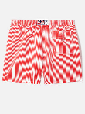 Gustavia red striped swim shorts with Sapore di Mare embroidery | Special Edition