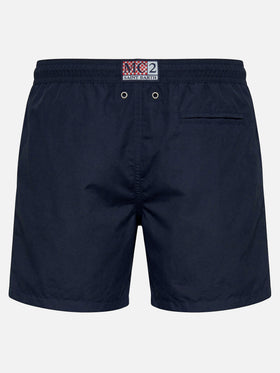 Gustavia blue swim shorts with Cigarette embroidery | Special Edition