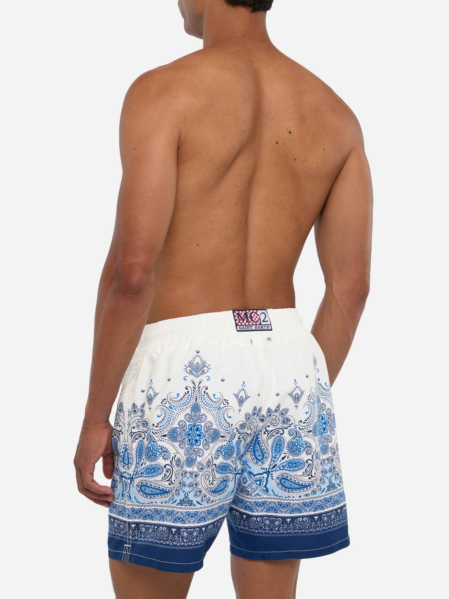 Mittellange Badeshorts Gustavia mit platziertem Paisley-Print