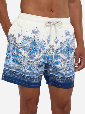 Mittellange Badeshorts Gustavia mit platziertem Paisley-Print