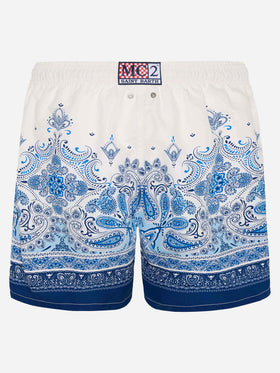 Mittellange Badeshorts Gustavia mit platziertem Paisley-Print