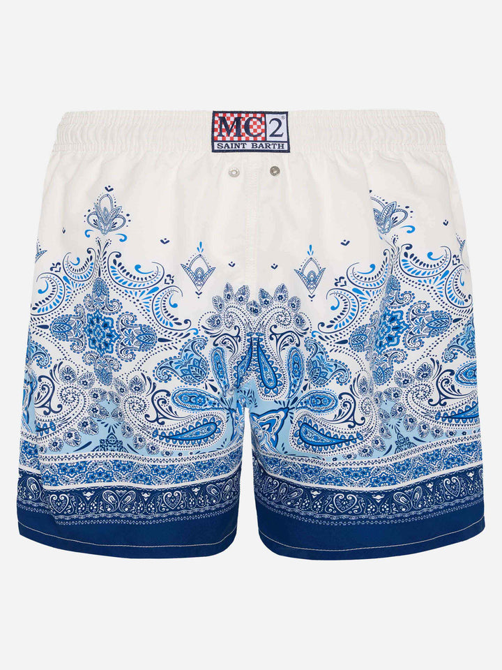 Mittellange Badeshorts Gustavia mit platziertem Paisley-Print