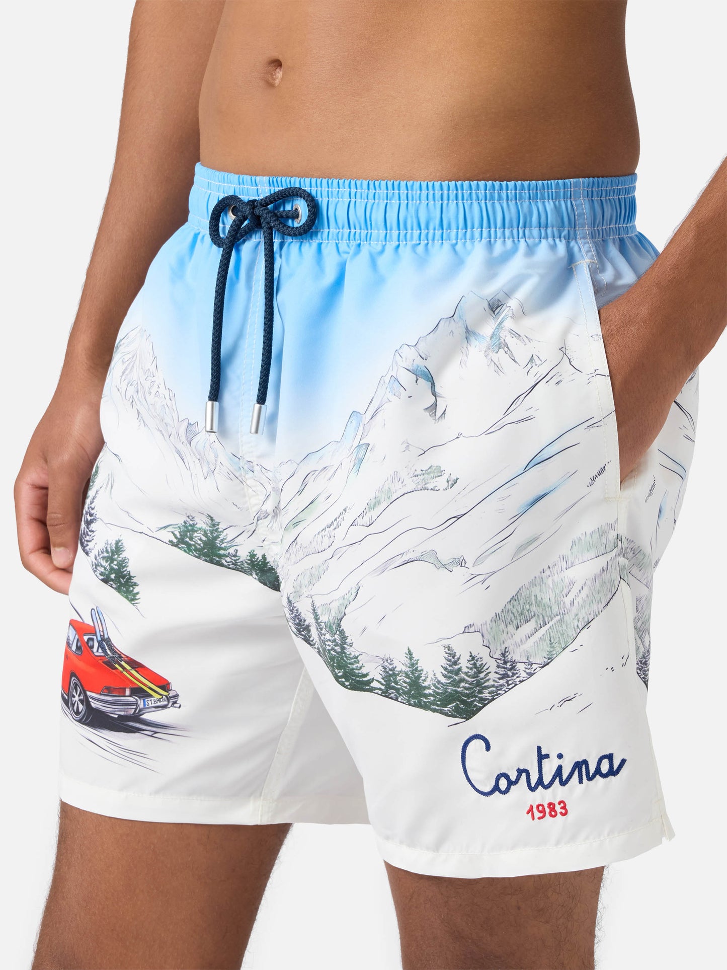 Costume mare lunghezza media Gustavia con stampa Cortina