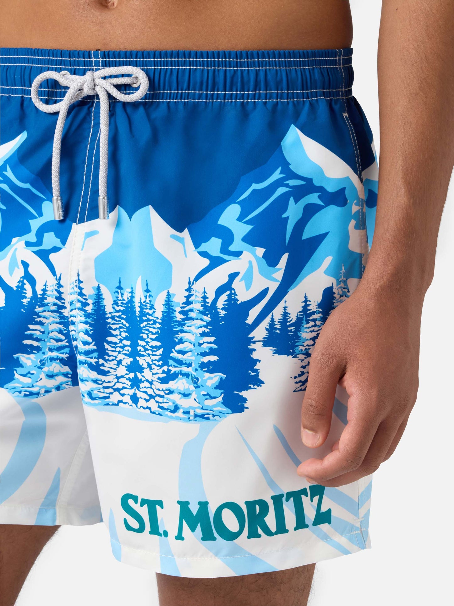 Costume mare lunghezza media Gustavia con stampa St. Moritz