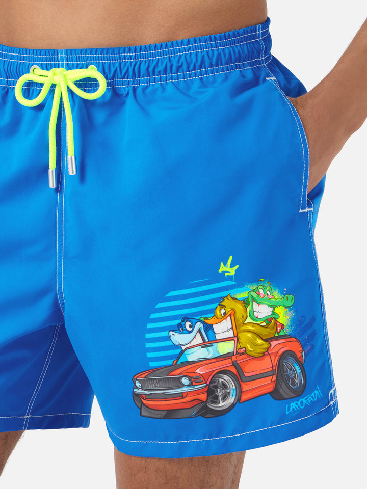 Gustavia grüne Cryptopuppets Good Fellas Swimshorts mit platziertem Print | Special Edition 