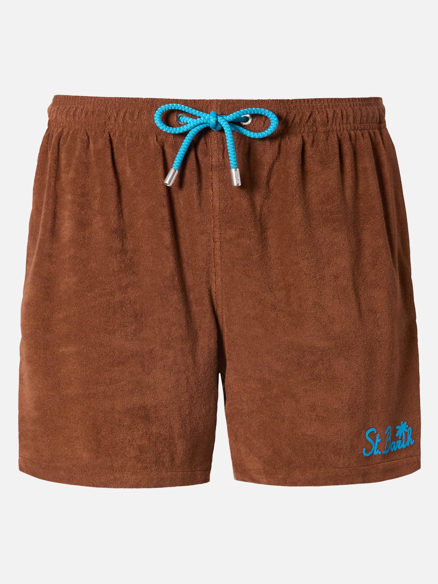 Gustavia terry swim shorts in brown