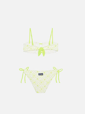 Mädchen-Bikini mit Gänseblümchen-Stickerei