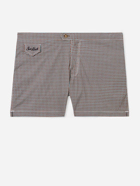 Harrys swim shorts with geometric print in brown
