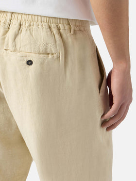 Pantalone Havier lungo in puro lino beige