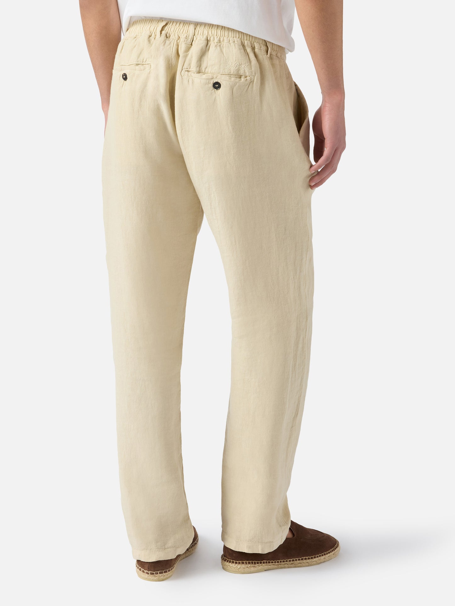 Pantalone Havier lungo in puro lino beige