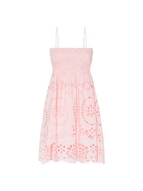 Hawa Sangallo lace dress with smocked embroidered bodice - MC2 Saint Barth