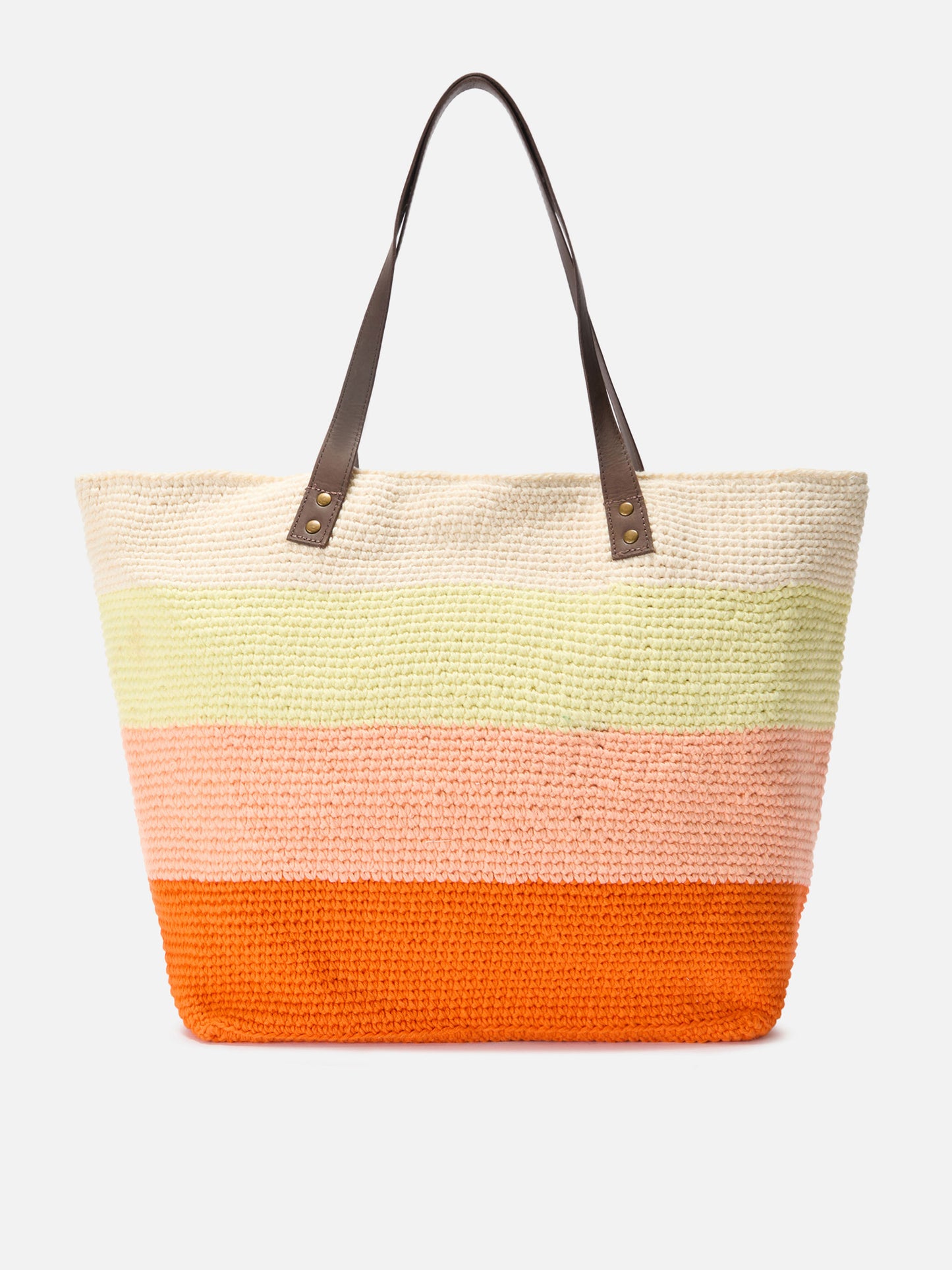 Crochet bag Helene  with leather handle