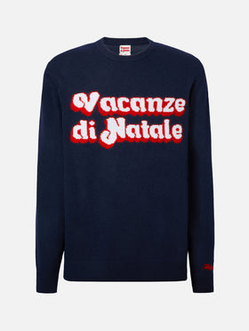 Maglione blu Heron con jacquard Vacanze di Natale | VACANZE DI NATALE SPECIAL EDITION