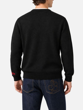 Schwarzer Pullover Heron mit „Apres ski lover“-Stickerei 