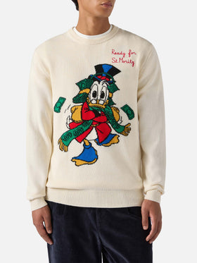 Weißer Heron-Pullover mit Onkel-Dagobert-Jacquardmuster | DISNEY SONDEREDITION