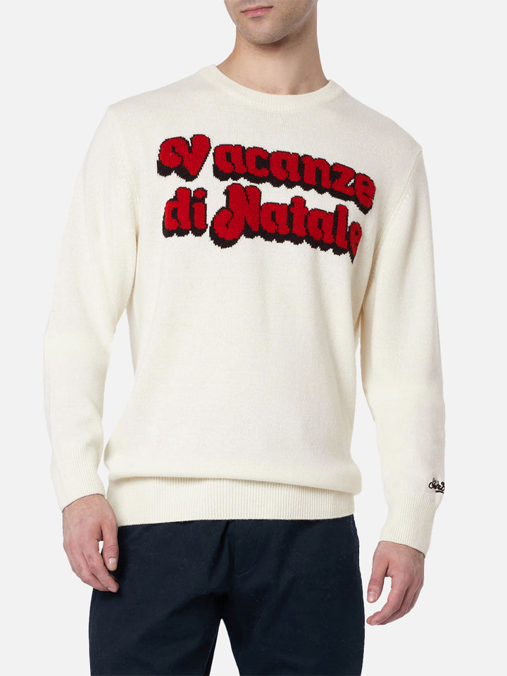 Man sweater Heron with Vacanze di Natale jacquard | VACANZE DI NATALE SPECIAL EDITION - MC2 Saint Barth