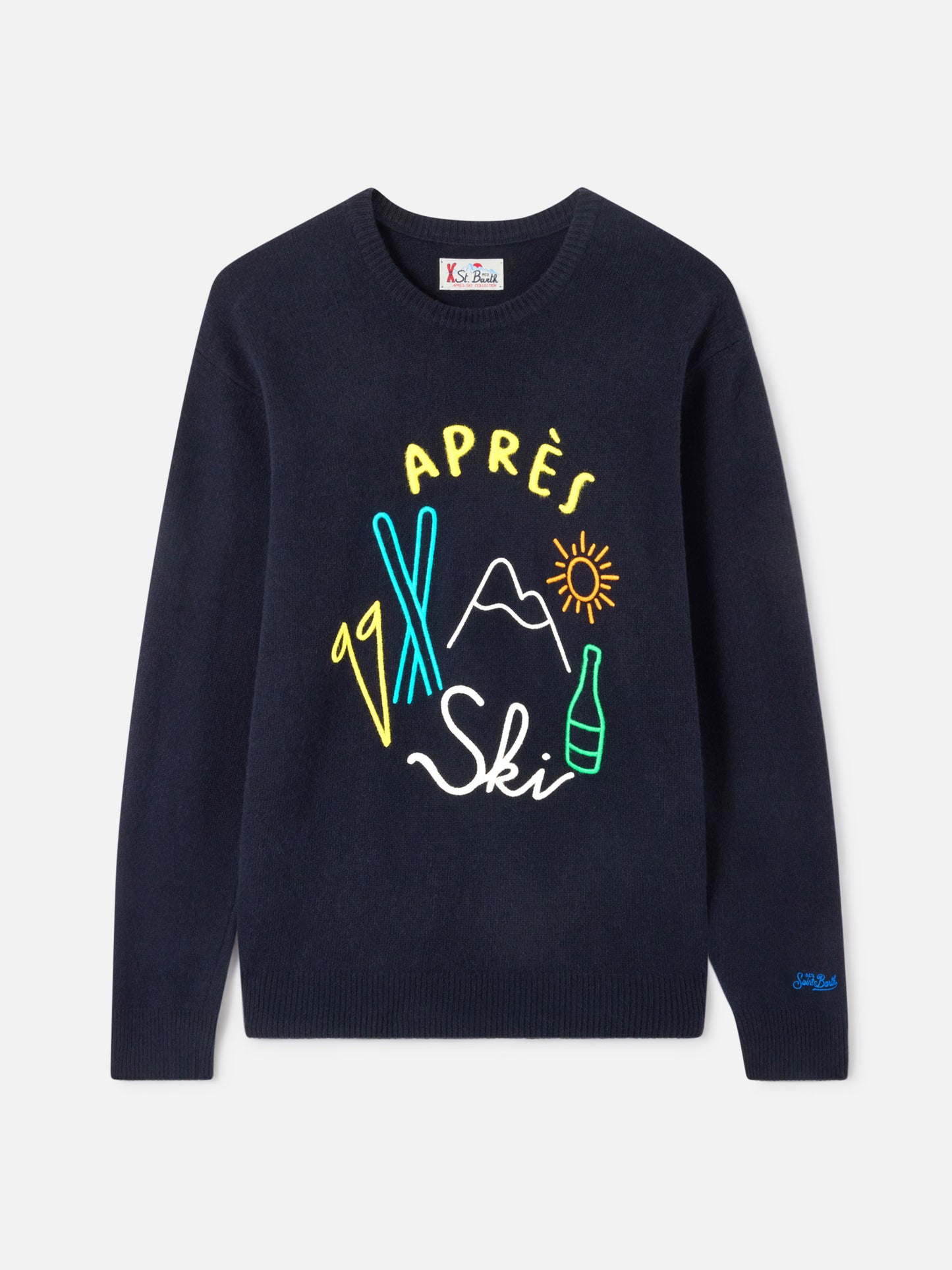 Crewneck sweater Heron with Apres ski embroidery