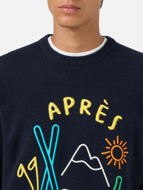 Crewneck sweater Heron with Apres ski embroidery
