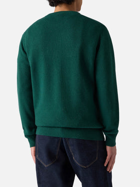 Green crewneck Heron with Woodstock jacquard | PEANUTS SPECIAL EDITION