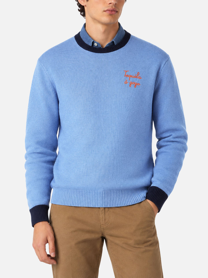 Pull à col rond avec broderie Tequila à gogo 
