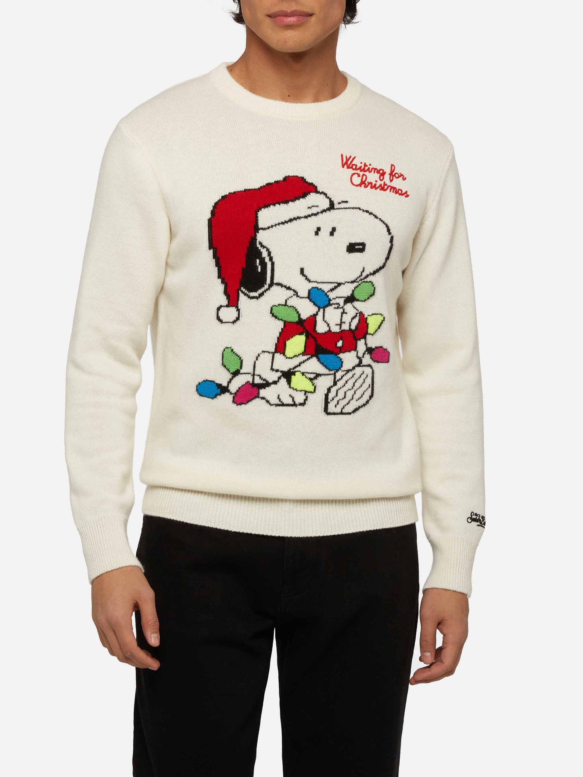 Sweater Heron with Snoopy jacquard and embroidery | SNOOPY PEANUTS® SPECIAL EDITION - MC2 Saint Barth