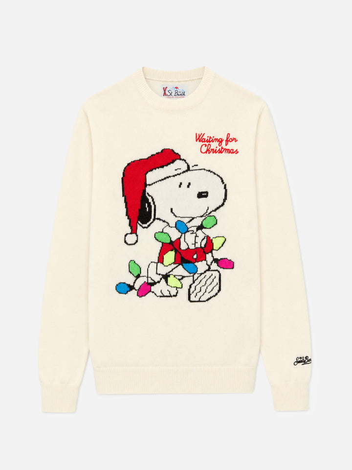 Maglione Heron bianco panna con jacquard Snoopy | Special Edition