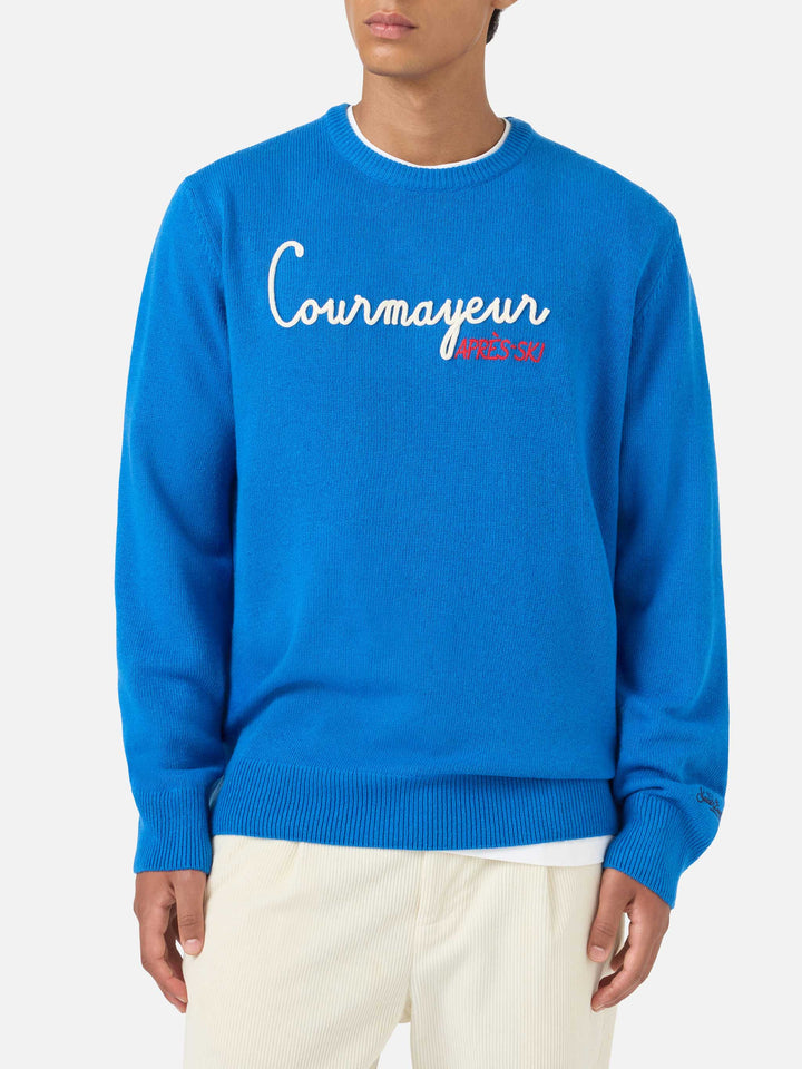 Crewneck sweater Heron with Courma Apres ski embroidery