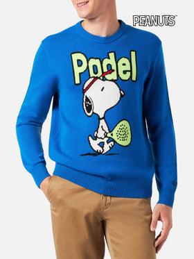Maglione da uomo girocollo con stampa jacquard padel Snoopy | SNOOPY - EDIZIONE SPECIALE ©PEANUTS